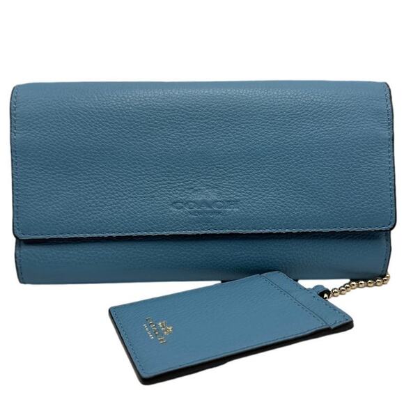 COACH Blue Wallet with Chain Id / Card Slot Case - Picture 1 of 16